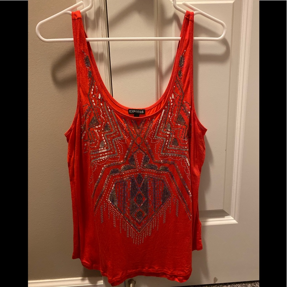 Express Tank Top- Beautiful Pink with Sequins!
